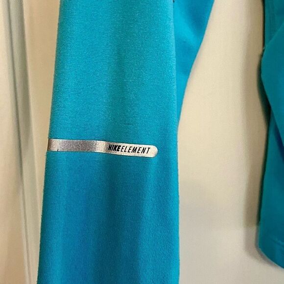 Nike Elements Turquoise Dri-Fit Running Long Sleeve Top Medium - Picture 7 of 14